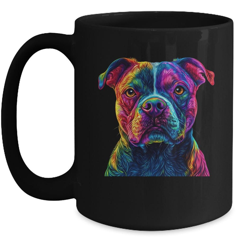Pitbull Dog Colorful Face Dog Lover Men Women Mug | teecentury