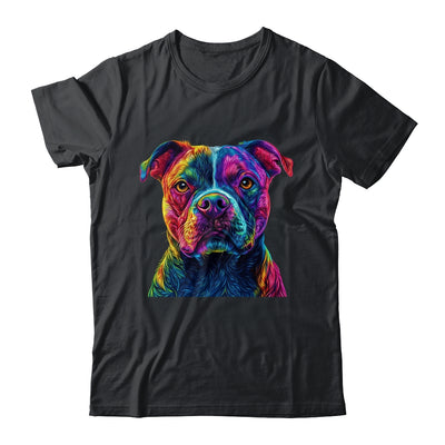 Pitbull Dog Colorful Face Dog Lover Men Women Shirt & Tank Top | teecentury