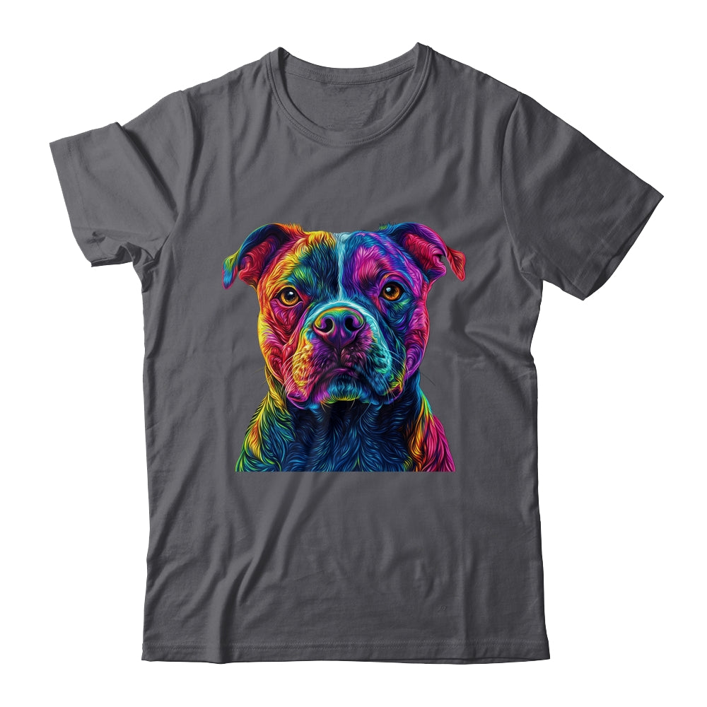 Pitbull Dog Colorful Face Dog Lover Men Women Shirt & Tank Top | teecentury