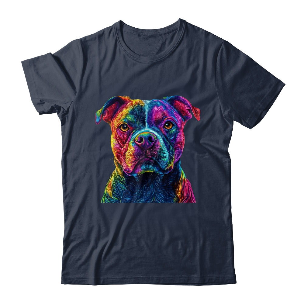 Pitbull Dog Colorful Face Dog Lover Men Women Shirt & Tank Top | teecentury