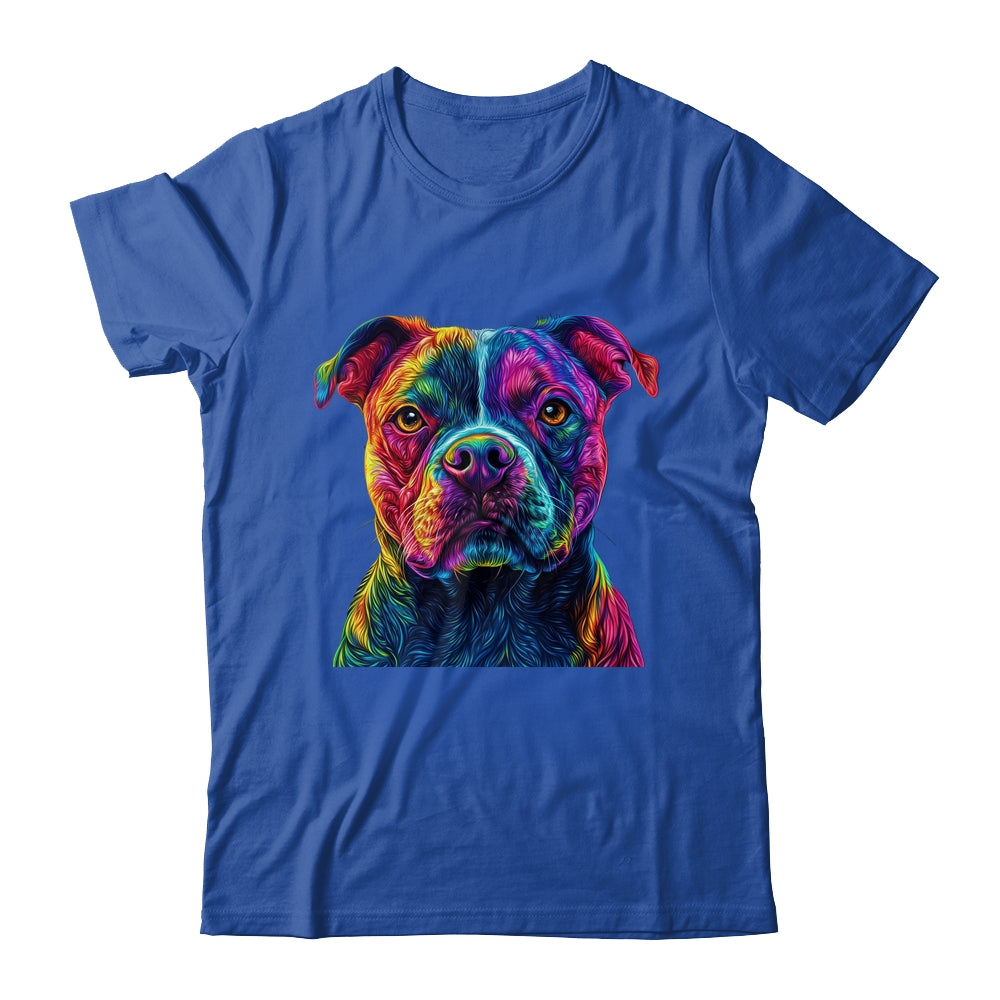 Pitbull Dog Colorful Face Dog Lover Men Women Shirt & Tank Top | teecentury
