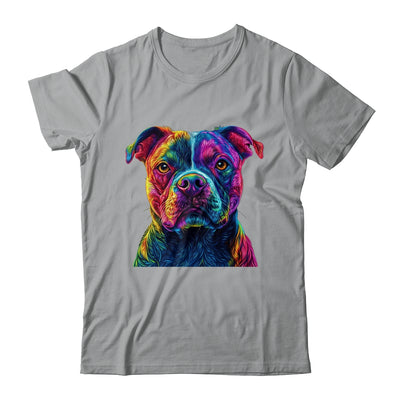 Pitbull Dog Colorful Face Dog Lover Men Women Shirt & Tank Top | teecentury
