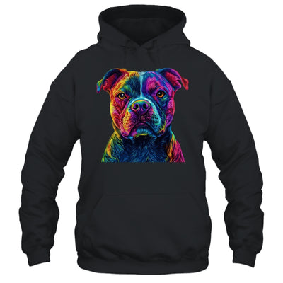 Pitbull Dog Colorful Face Dog Lover Men Women Shirt & Tank Top | teecentury