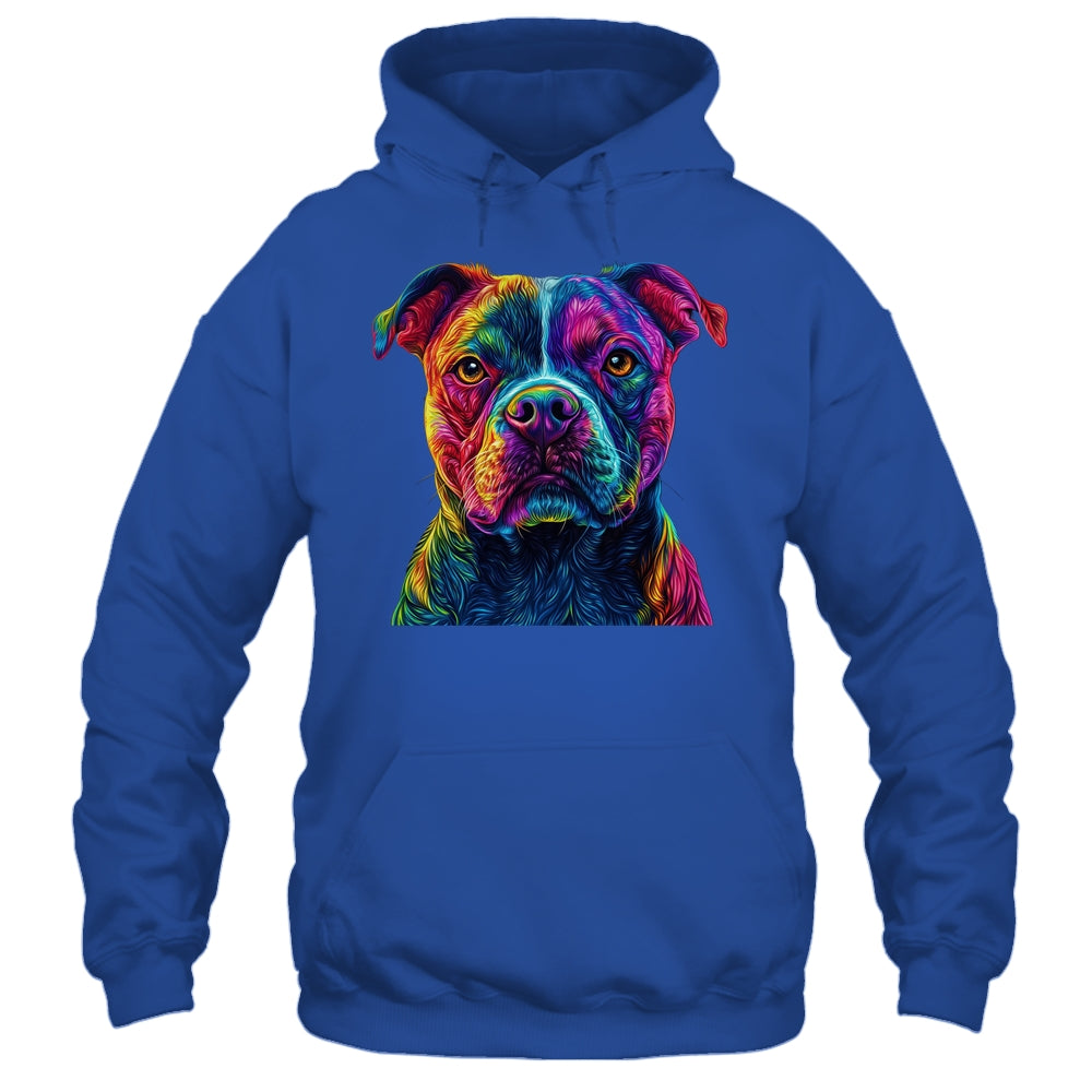 Pitbull Dog Colorful Face Dog Lover Men Women Shirt & Tank Top | teecentury