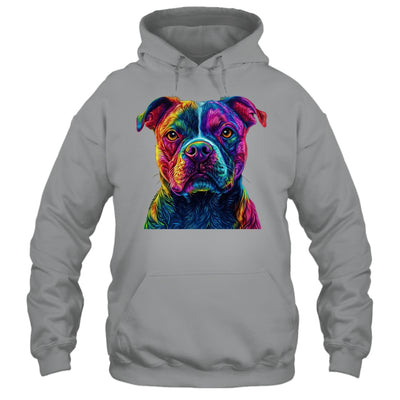 Pitbull Dog Colorful Face Dog Lover Men Women Shirt & Tank Top | teecentury