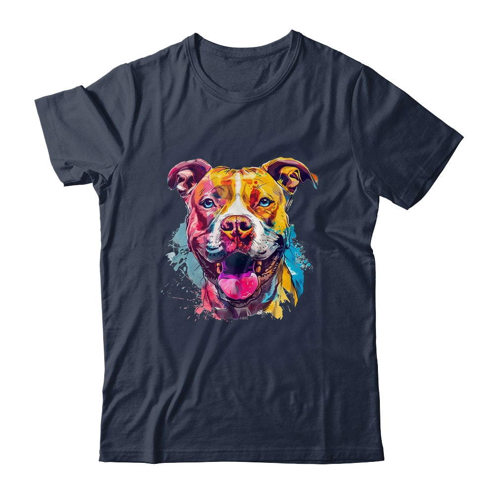 Pitbull Mom Lover Puppy Dog Watercolor Tie Dye Painting Shirt & Tank Top | teecentury