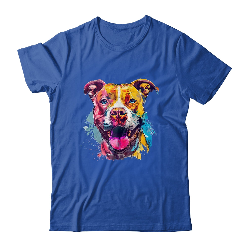 Pitbull Mom Lover Puppy Dog Watercolor Tie Dye Painting Shirt & Tank Top | teecentury