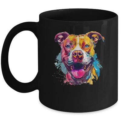 Pitbull Mom Lover Puppy Dog Watercolor Tie Dye Painting Mug | teecentury