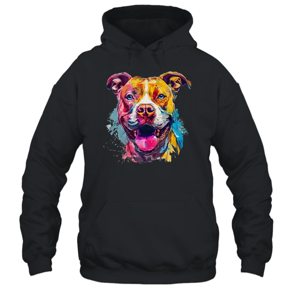 Pitbull Mom Lover Puppy Dog Watercolor Tie Dye Painting Shirt & Tank Top | teecentury