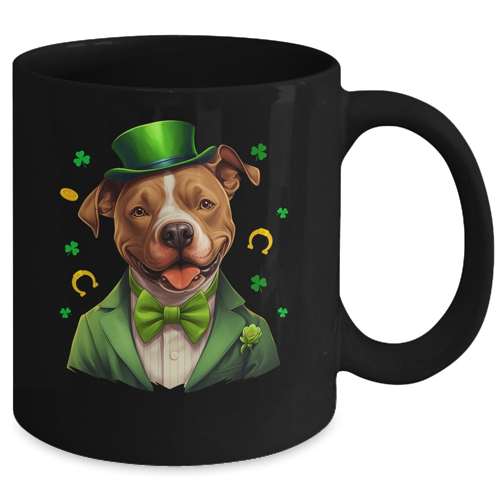 Pitbull St Patricks Day Leprechaun Shamrock Irish Mug | teecentury