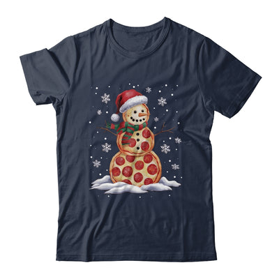 Pizza Snowman Santa Hat Christmas Pizza Party Funny Xmas Shirt & Sweatshirt | teecentury