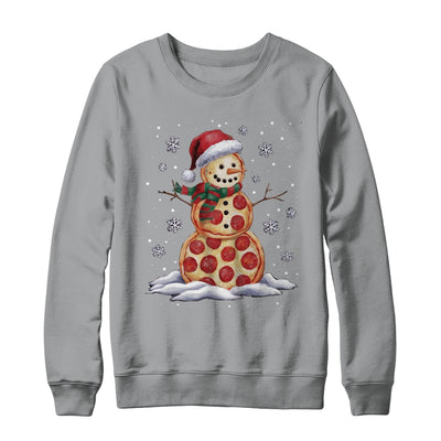 Pizza Snowman Santa Hat Christmas Pizza Party Funny Xmas Shirt & Sweatshirt | teecentury