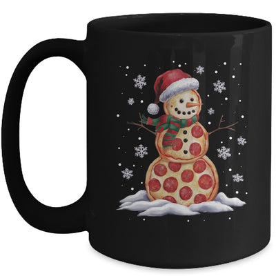 Pizza Snowman Santa Hat Christmas Pizza Party Funny Xmas Mug | teecentury
