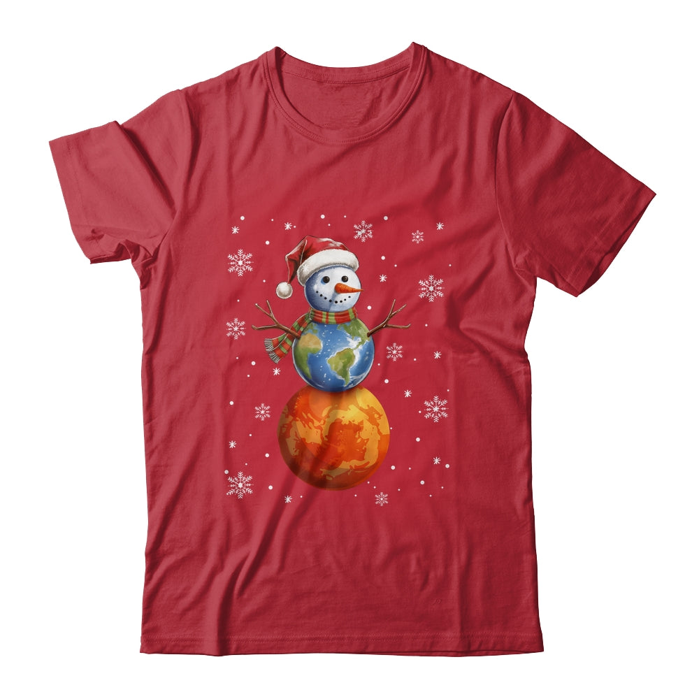 Planets Snowman Space Funny Christmas Astronomy Kids Men Shirt & Sweatshirt | teecentury