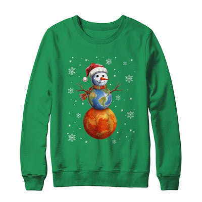 Planets Snowman Space Funny Christmas Astronomy Kids Men Shirt & Sweatshirt | teecentury