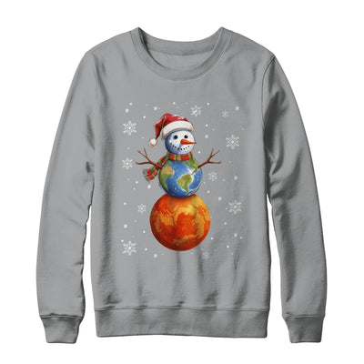 Planets Snowman Space Funny Christmas Astronomy Kids Men Shirt & Sweatshirt | teecentury