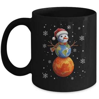 Planets Snowman Space Funny Christmas Astronomy Kids Men Mug | teecentury