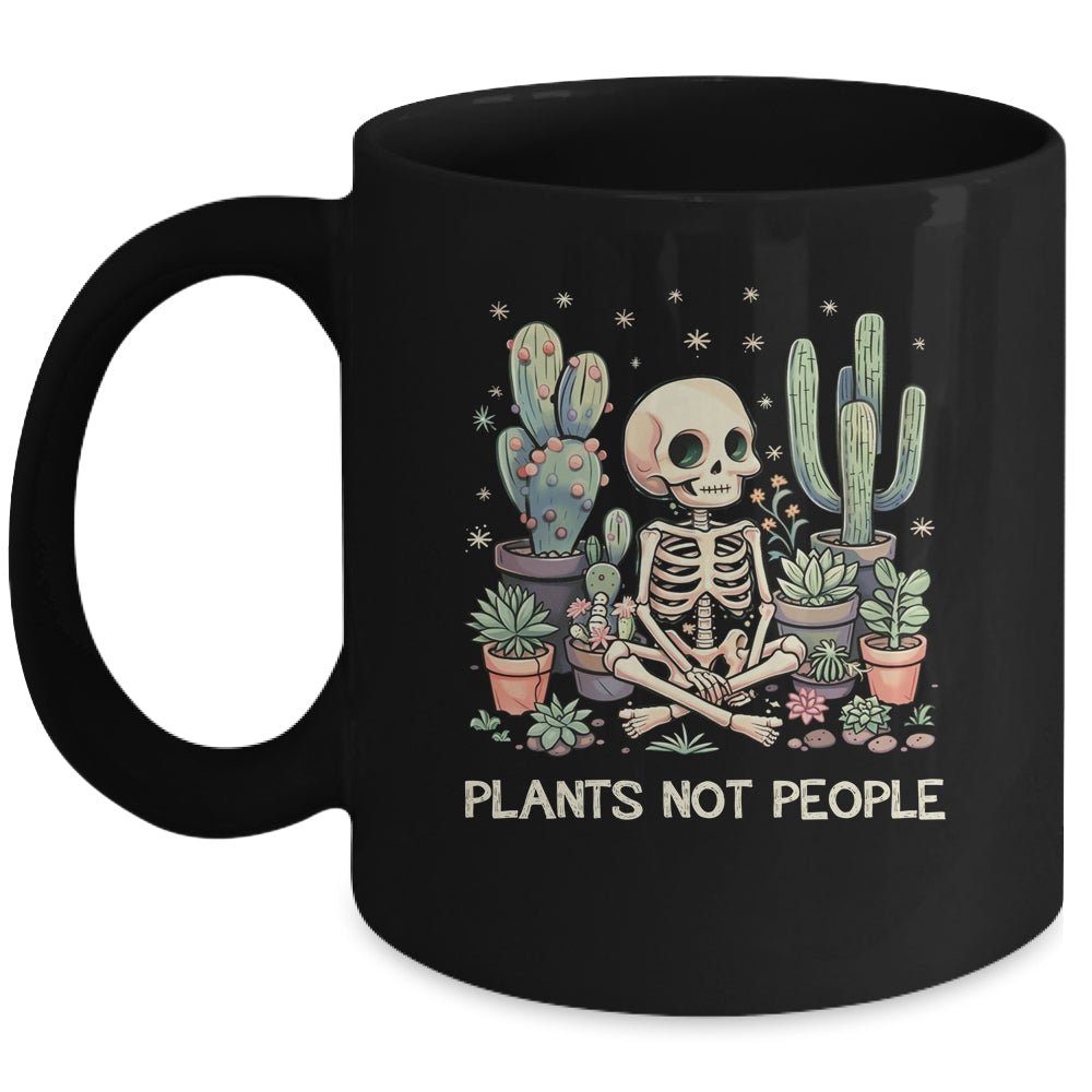 Plant Lover Skeleton Design Gardener Plants Not People Mug | teecentury