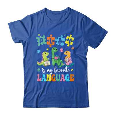 Play Is My Favorite Language Dinosaurs Speech Therapy SLP Shirt & Tank Top | teecentury