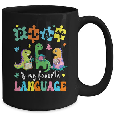Play Is My Favorite Language Dinosaurs Speech Therapy SLP Mug | teecentury