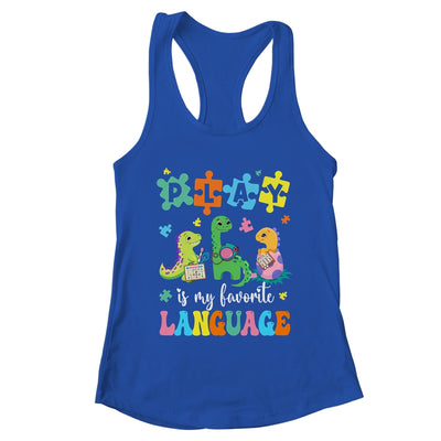 Play Is My Favorite Language Dinosaurs Speech Therapy SLP Shirt & Tank Top | teecentury