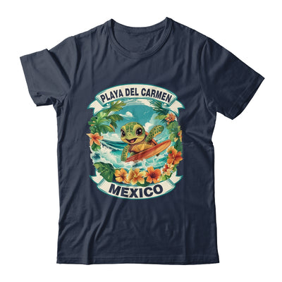 Playa Del Carmen Mexico Cute Sea Turtle Surfing Summer Vacation Shirt & Tank Top | teecentury