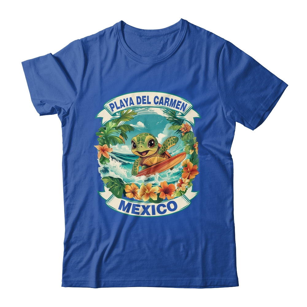 Playa Del Carmen Mexico Cute Sea Turtle Surfing Summer Vacation Shirt & Tank Top | teecentury