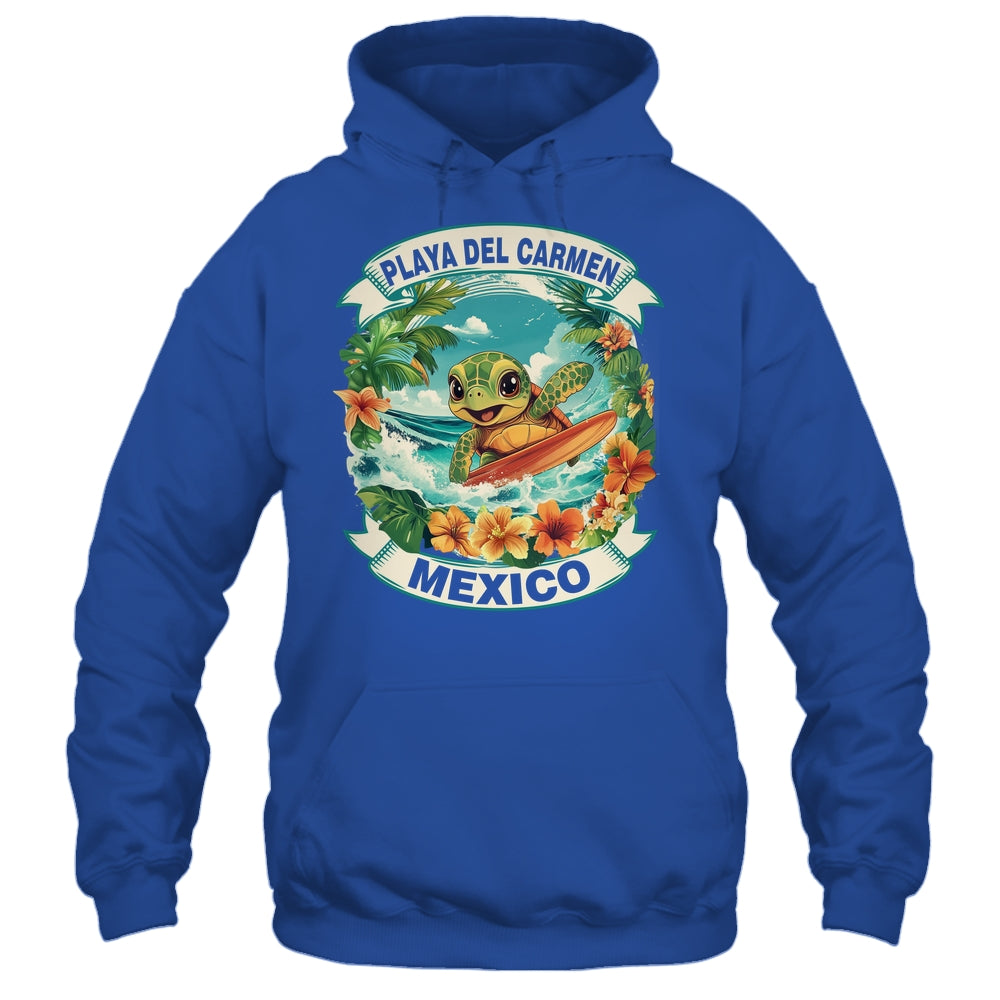 Playa Del Carmen Mexico Cute Sea Turtle Surfing Summer Vacation Shirt & Tank Top | teecentury