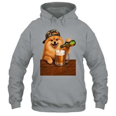 Pomeranian Drinking Beer Funny Fathers Day Dog Meme Shirt & Hoodie | teecentury