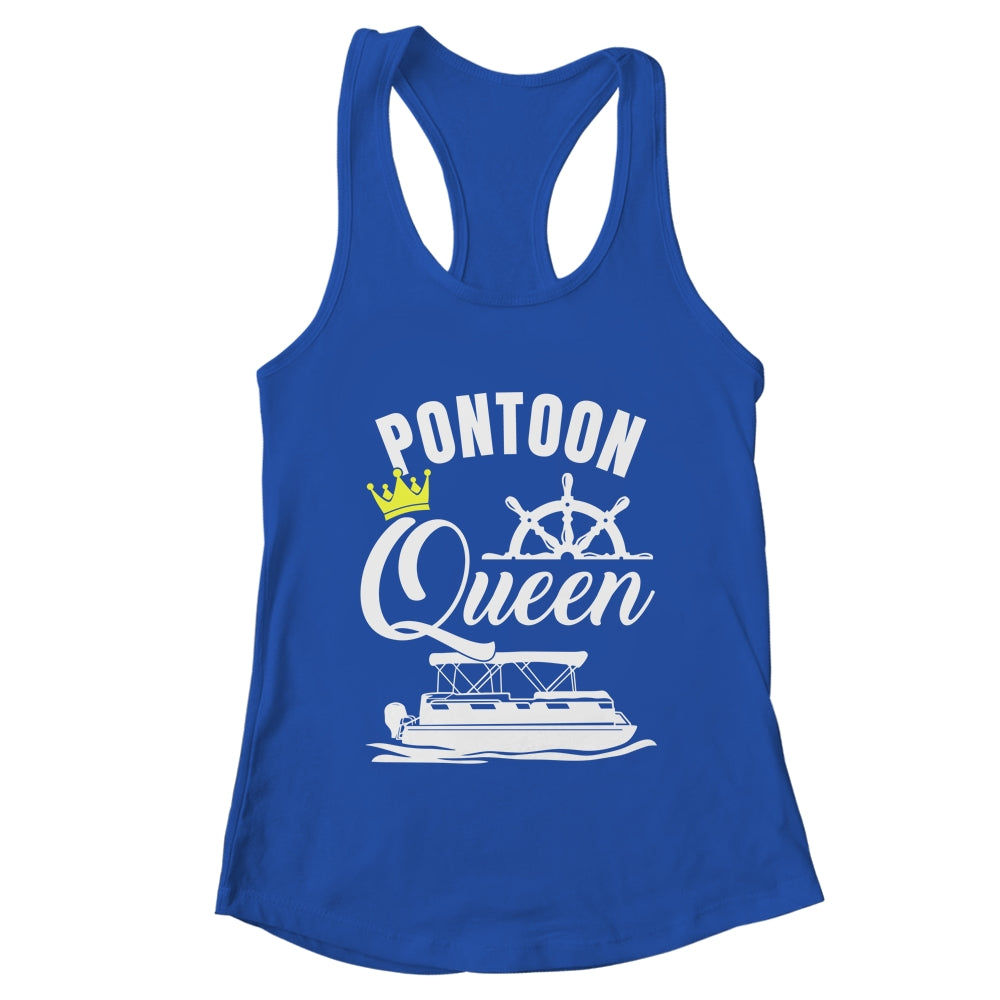 Pontoon Queen for Women Funny Pontoon Boat Party Accessories Gift T-shirts unisex Tees Black/S