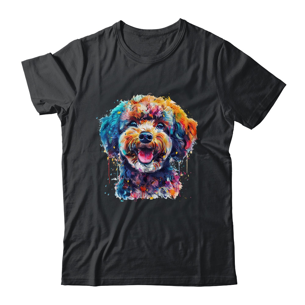 Poodle Mom Lover Puppy Dog Watercolor Tie Dye Painting Shirt Tank Top Teecentury