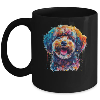 Poodle Mom Lover Puppy Dog Watercolor Tie Dye Painting Mug | teecentury