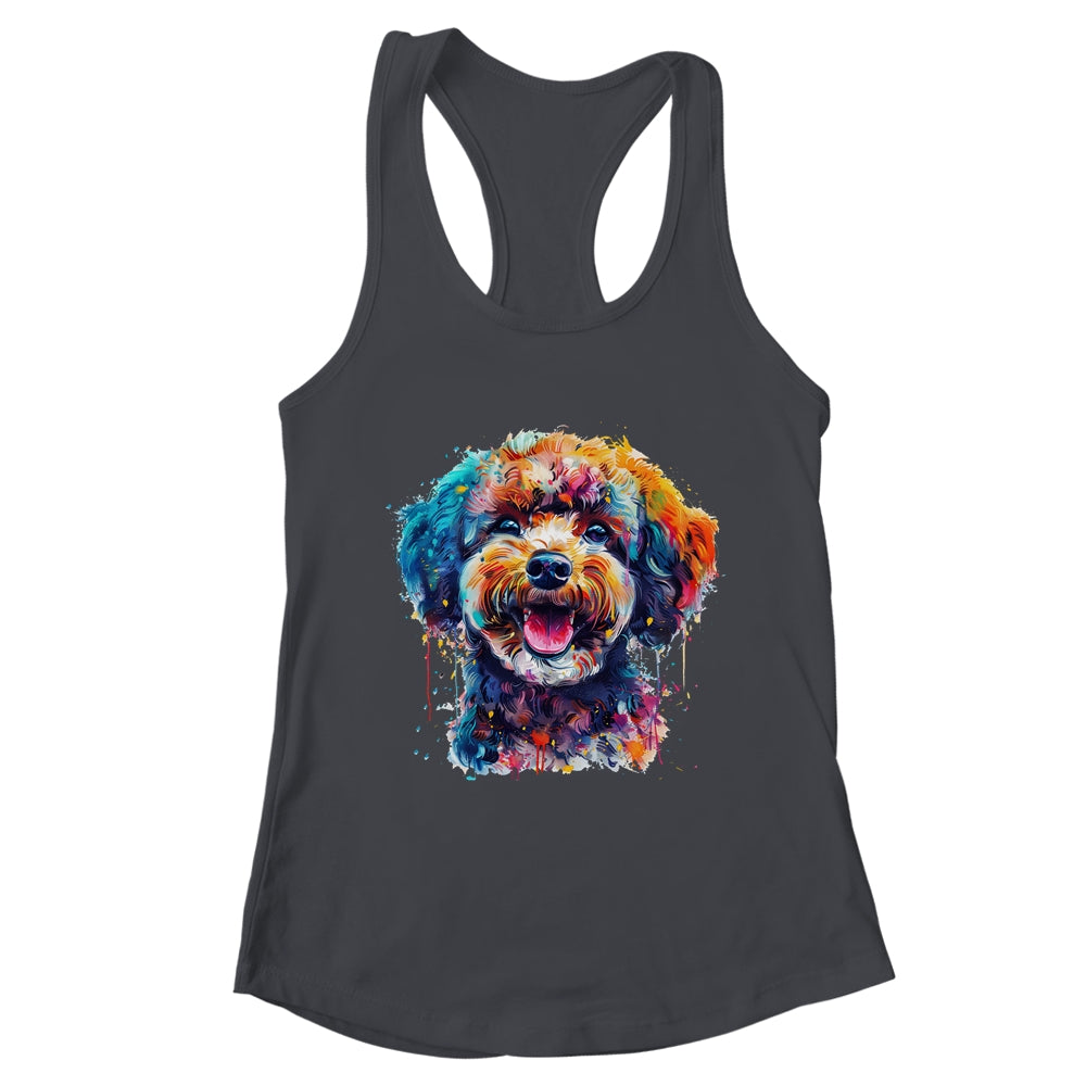 Poodle Mom Lover Puppy Dog Watercolor Tie Dye Painting Shirt & Tank Top | teecentury