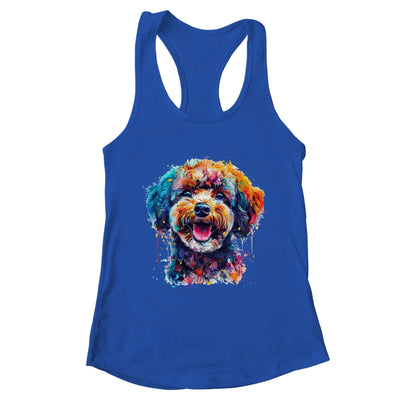 Poodle Mom Lover Puppy Dog Watercolor Tie Dye Painting Shirt & Tank Top | teecentury