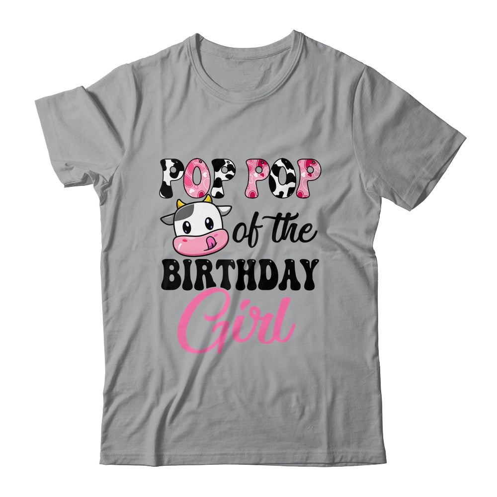 Pop Pop Of The Birthday Girl Cow Farm 1st Birthday Girl Shirt & Hoodie | teecentury