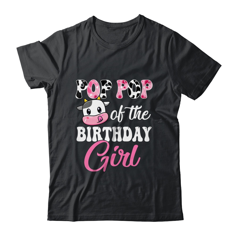 Pop Pop Of The Birthday Girl Farm Cow 1st Birthday Girl Shirt & Hoodie | teecentury