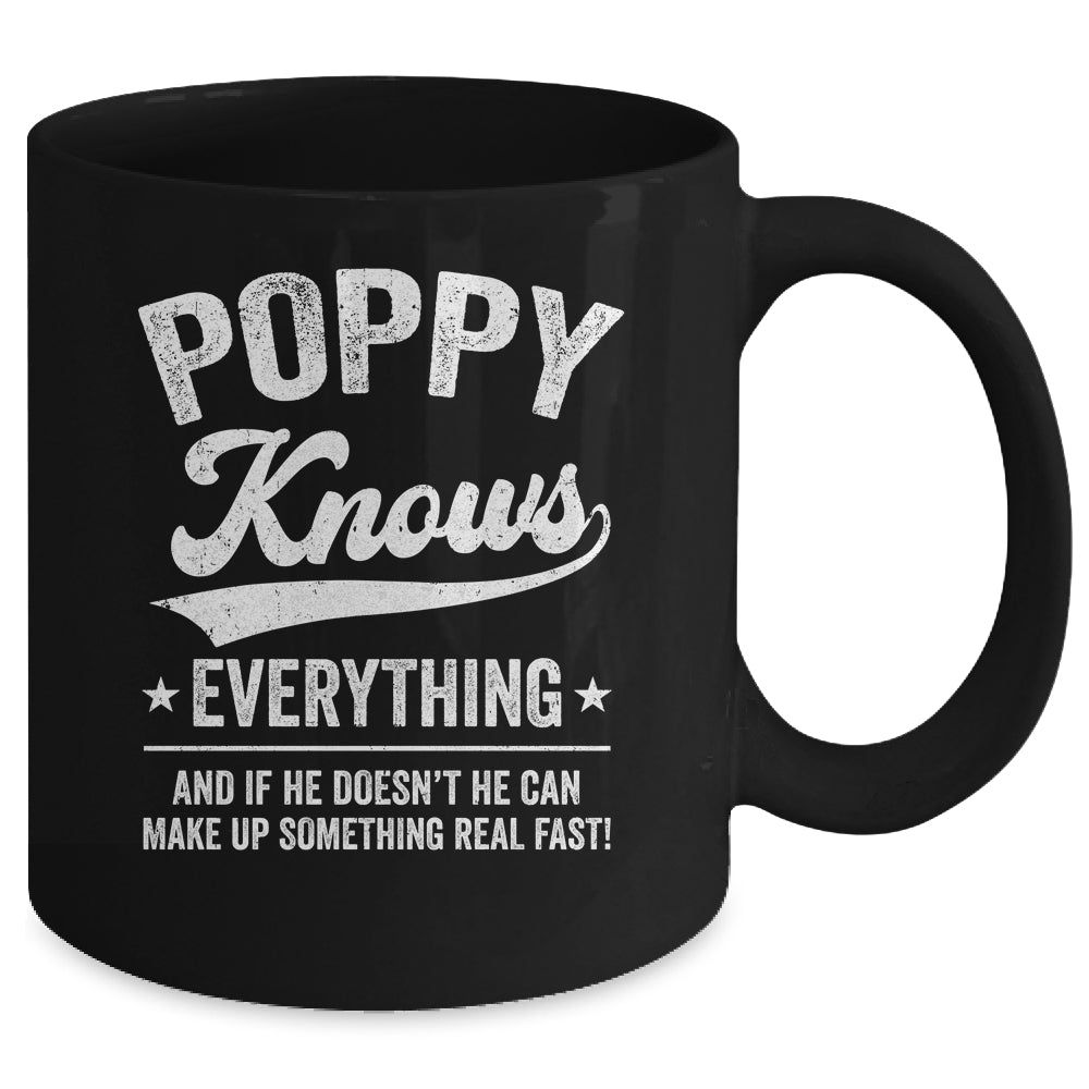 Poppy Knows Everything Fathers Day Birthday Christmas Mug | teecentury