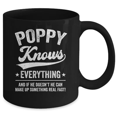 Poppy Knows Everything Fathers Day Birthday Christmas Mug | teecentury