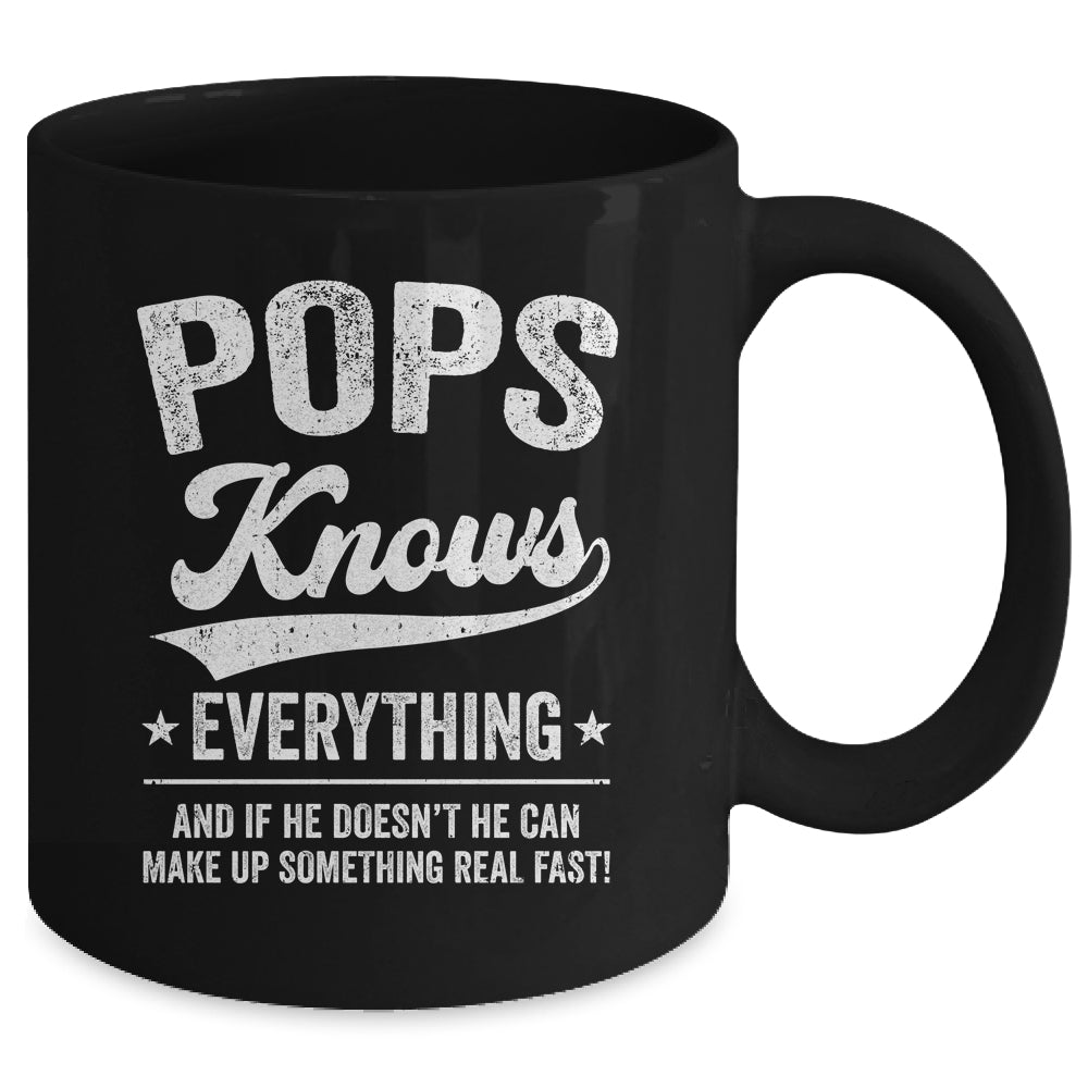 Pops Knows Everything Fathers Day Birthday Christmas Mug | teecentury