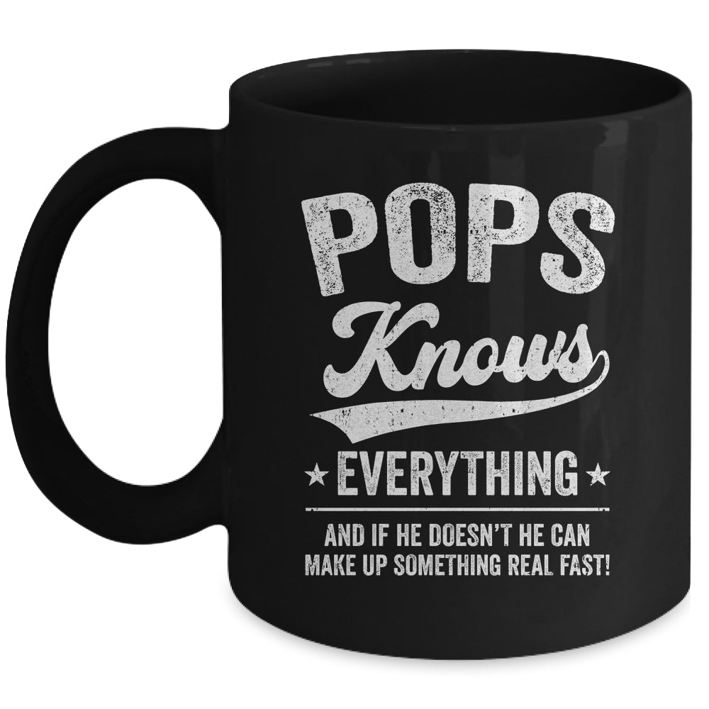 Pops Knows Everything Fathers Day Birthday Christmas Mug | teecentury
