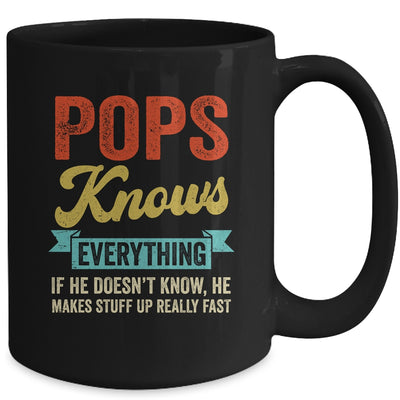 Pops Knows Everything Funny Father's Day Pops Mug | teecentury