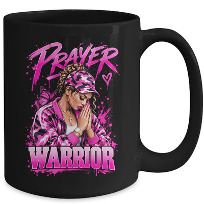 Prayer Warrior God Jesus Christian Pink Camo Black Woman Mug | teecentury