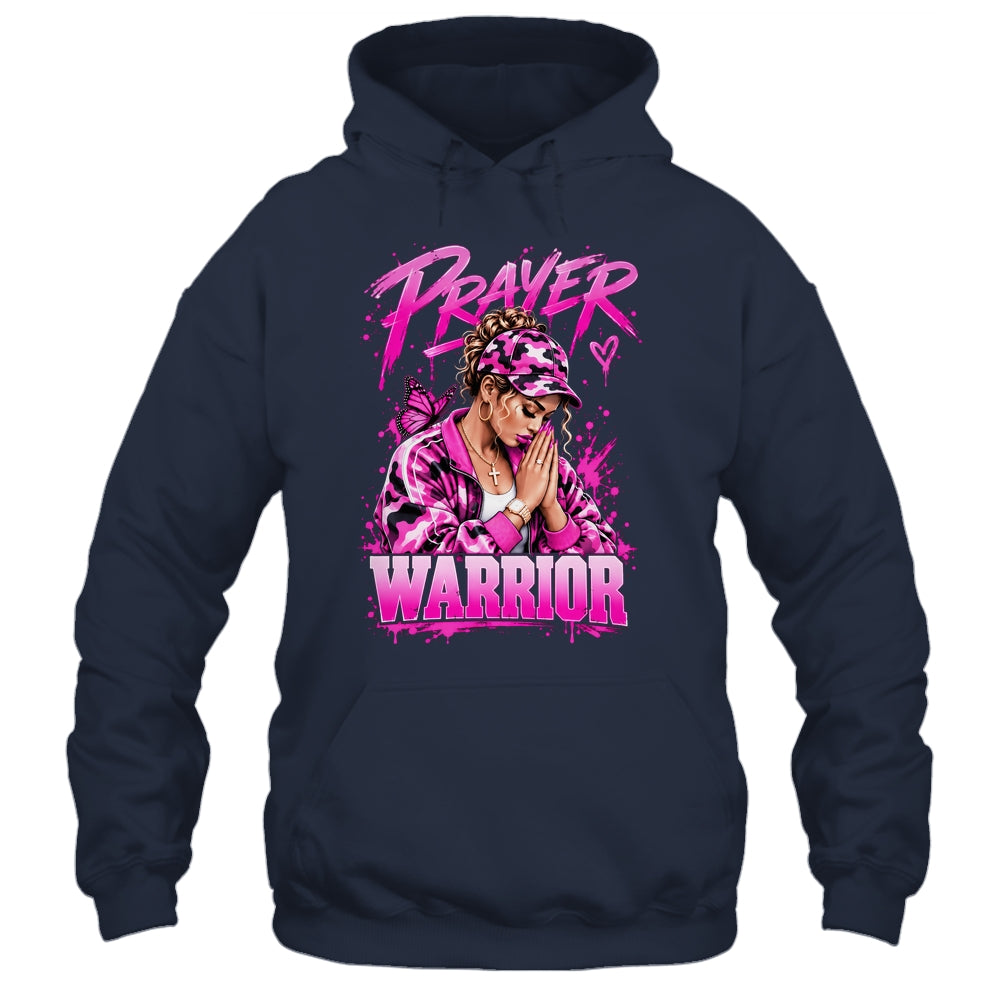 Prayer Warrior God Jesus Christian Pink Camo Black Woman Shirt & Hoodie | teecentury