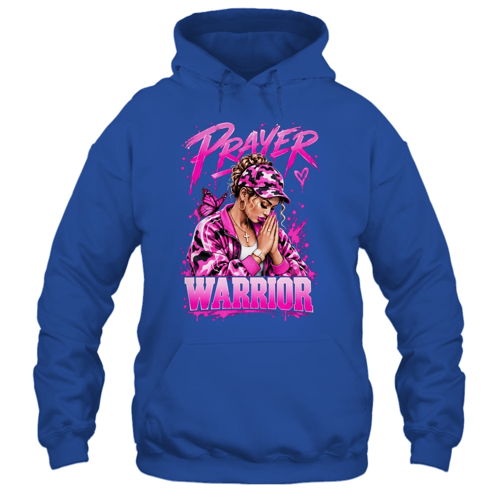 Prayer Warrior God Jesus Christian Pink Camo Black Woman Shirt & Hoodie | teecentury