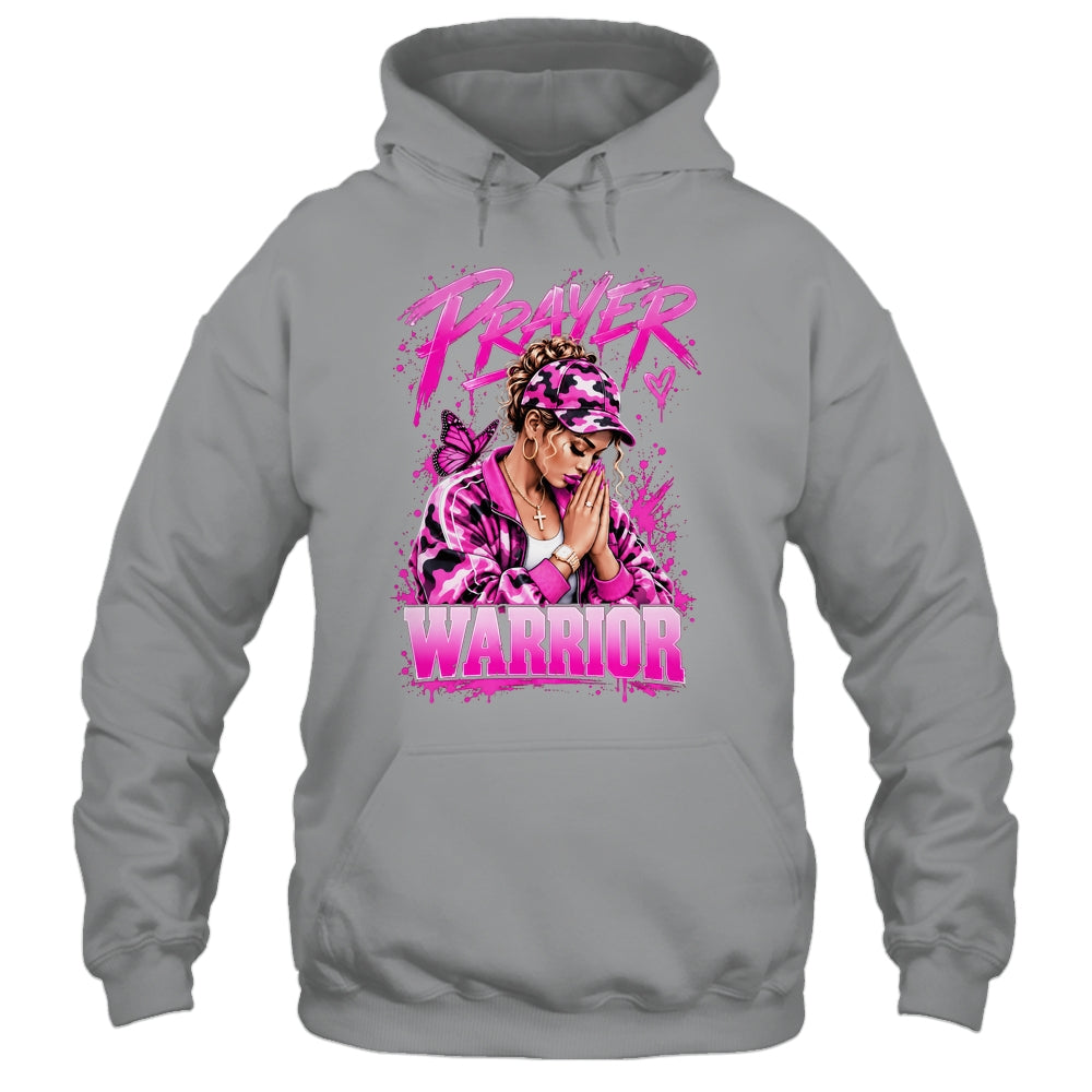 Prayer Warrior God Jesus Christian Pink Camo Black Woman Shirt & Hoodie | teecentury