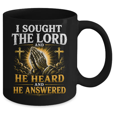 Praying Hands I Sought The Lord Christian Men Women Mug | teecentury