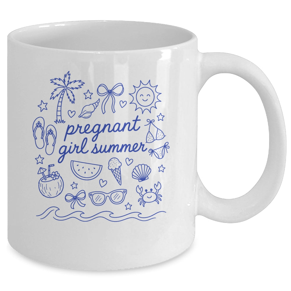 Pregnant Girl Summer Funny Baby Announcement Mom Mama Cute Mug | teecentury