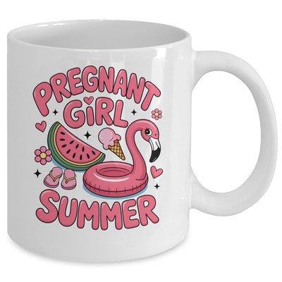Pregnant Girl Summer Pregnancy Announcement Reveal Baby Mug | teecentury