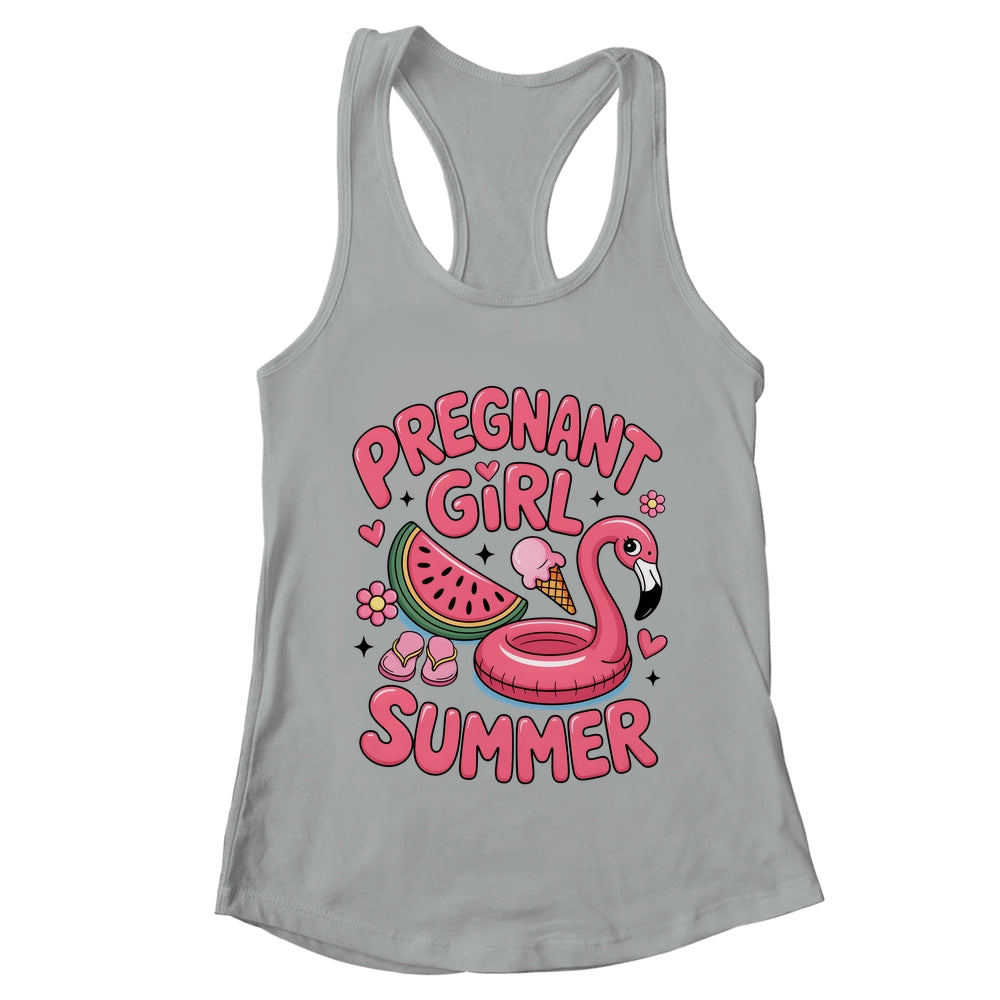 Pregnant Girl Summer Pregnancy Announcement Reveal Baby Shirt & Tank Top | teecentury