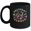Pregnant Girl Summer Pregnancy Reveal Baby Announcement Mug | teecentury